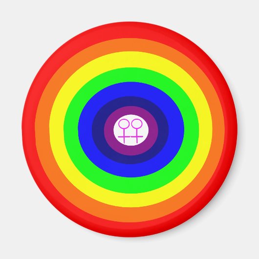 Lesbians Round Rainbow Magnet (Voorkant)
