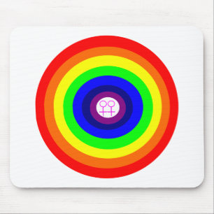 Lesbians Round Rainbow Mousepad Muismat