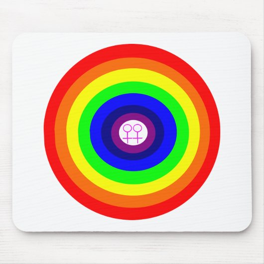 Lesbians Round Rainbow Mousepad Muismat (Voorkant)