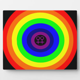 Lesbians Round Rainbow Plaque Fotoplaat
