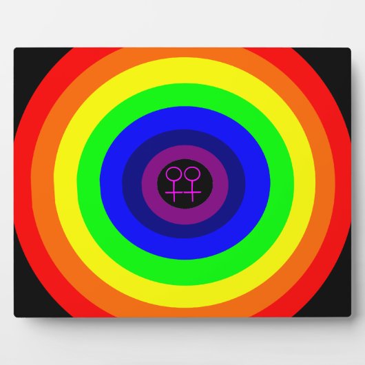 Lesbians Round Rainbow Plaque Fotoplaat (Voorkant)