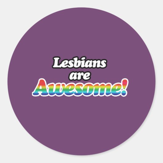 LESBIANS ZIJN FANTASTISCH RONDE STICKER (Voorkant)