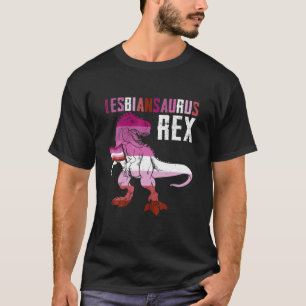 Lesbiansaurus rex dinosaur in de Lesbische vlag vo T-shirt