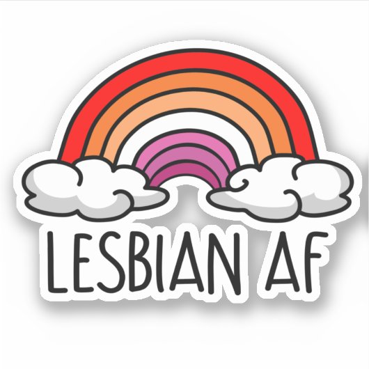 LESBIEN AF STICKER (Voorkant)