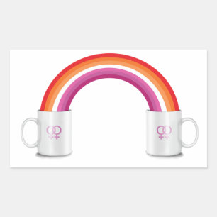 LESBIEN COFFEE DATE T-Shirt Rechthoekige Sticker