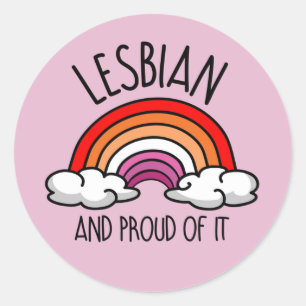 LESBIEN EN TROTS OP T-Shirt Ronde Sticker