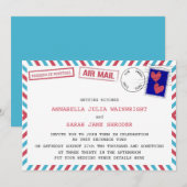 Lesbiënnenweddenschap per post in Portugal Uitnodi Kaart (Voorkant / Achterkant)