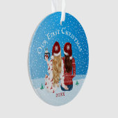 Lesbiennes eerste kerstsneeuw Foto homo Orname Ornament (voorkant)