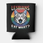 Lesbiennes Eet Wat Kat Humor LGBTQ Pride Flag Blikjeskoeler (Voorkant)