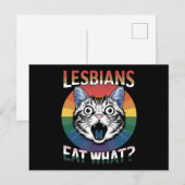 Lesbiennes Eet Wat Kat Humor LGBTQ Pride Flag Briefkaart (Voorkant / Achterkant)