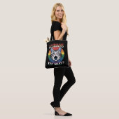 Lesbiennes Eet Wat Kat Humor LGBTQ Pride Flag Tote Bag (Op model)