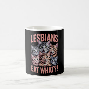 Lesbiennes Eten Wat Funny Kat Lesbienne LGBTQ Trot Koffiemok
