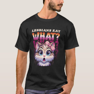 Lesbiennes Eten Wat Funny Kat Ontwerp Liefde & Hom T-shirt