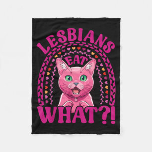 Lesbiennes Eten Wat Funny Shocked Korat Kat Trots Fleece Deken