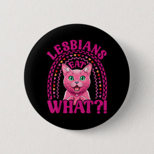 Lesbiennes Eten Wat Funny Shocked Korat Kat Trots Ronde Button 5,7 Cm