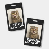 Lesbiennes eten wat Grappig Badge (Voor- en achterkant)
