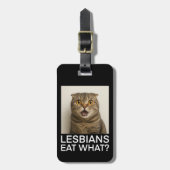 Lesbiennes Eten Wat Grappig Bagagelabel (Voorkant verticaal)