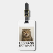 Lesbiennes Eten Wat Grappig Bagagelabel (Voorkant verticaal)