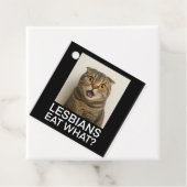 Lesbiennes eten wat grappig bedankjes labels (In situ)
