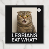 Lesbiennes eten wat grappig bedankjes labels (Achterkant)