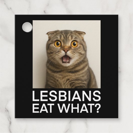 Lesbiennes eten wat grappig bedankjes labels (Voorkant)