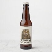 Lesbiennes Eten Wat Grappig Bier Etiket (Voorkant)
