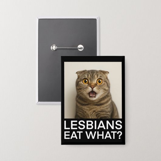 Lesbiennes Eten Wat Grappig Button (Voorkant / Achterkant)