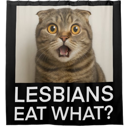 Lesbiennes Eten Wat Grappig Douchegordijn (Voorkant)