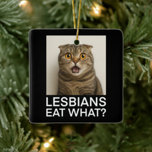 Lesbiennes Eten Wat Grappig Keramisch Ornament