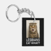 Lesbiennes Eten Wat Grappig Sleutelhanger (Voorkant Links)