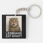 Lesbiennes Eten Wat Grappig Sleutelhanger (Achterkant)