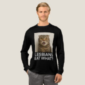 Lesbiennes Eten Wat Grappig Tri-Blend Shirt (Voorkant)