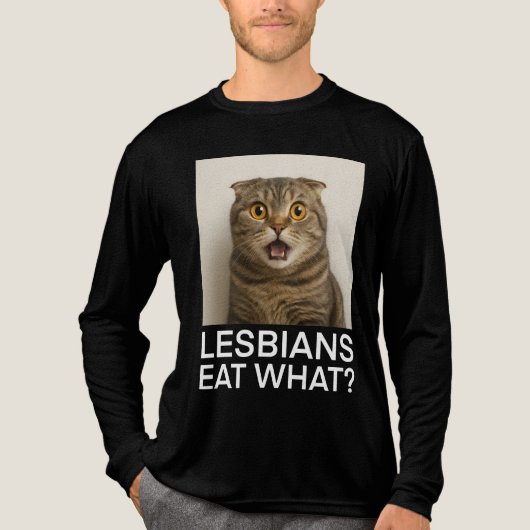 Lesbiennes Eten Wat Grappig Tri-Blend Shirt (Voorkant volledig)