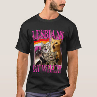 Lesbiennes Eten Wat! Grappige Kat Gay Pride LGBTQ  T-shirt