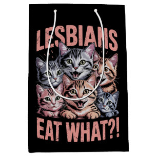 Lesbiennes Eten Wat Grappige Kat Lesbienne LGBTQ T Medium Cadeauzakje