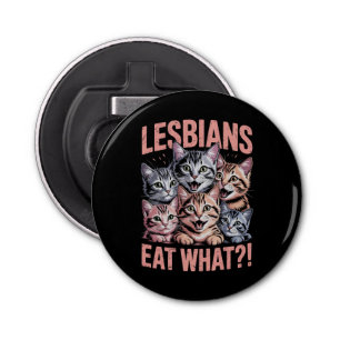 Lesbiennes Eten Wat Grappige Kat Lesbische LGBTQ P Button Flesopener