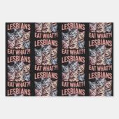 Lesbiennes Eten Wat Grappige Kat Lesbische LGBTQ P Inpakpapier Vel (Voorkant)