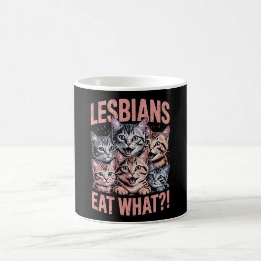 Lesbiennes Eten Wat Grappige Kat Lesbische LGBTQ P Koffiemok (Center)