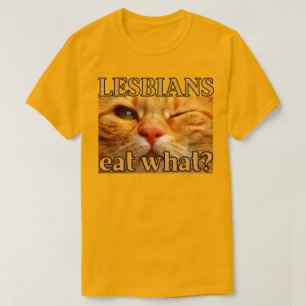 Lesbiennes eten wat? Grappige Oranje kat T-shirt