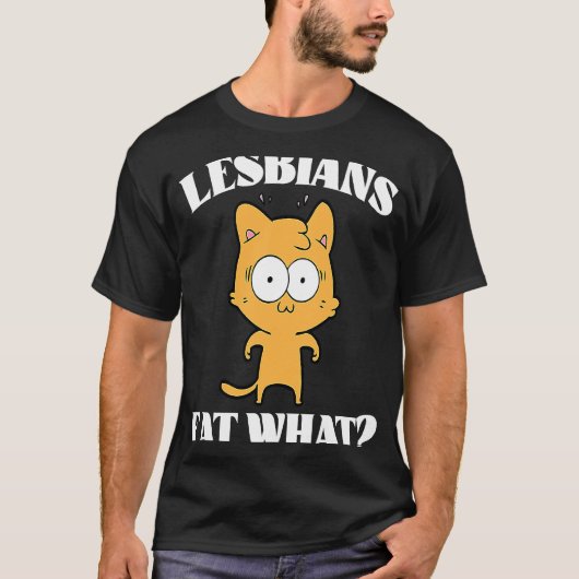 Lesbiennes Eten Wat Kat 1 T-shirt (Voorkant)