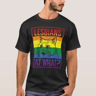 Lesbiennes Eten Wat Kat Grappige Humor Grap LGBTQ T-shirt