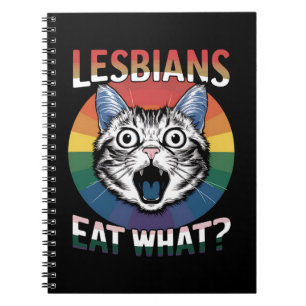 Lesbiennes eten wat kat humor LGBTQ trots vlag Notitieboek