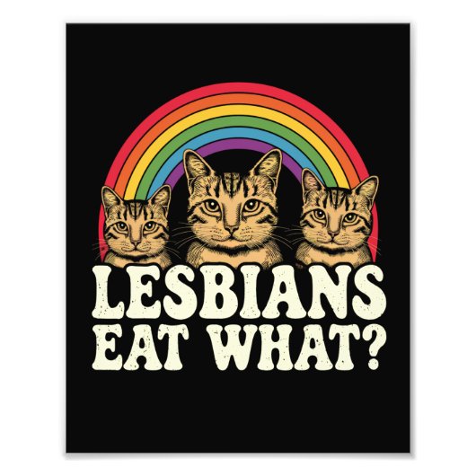 Lesbiennes eten wat  LGBT Pride Maand Meme Foto Afdruk (Voorkant)