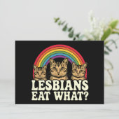 Lesbiennes eten wat  LGBT Pride Maand Meme Kaart (Staand voorkant)