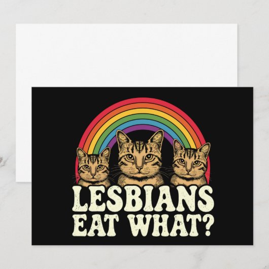 Lesbiennes eten wat  LGBT Pride Maand Meme Kaart (Voorkant / Achterkant)