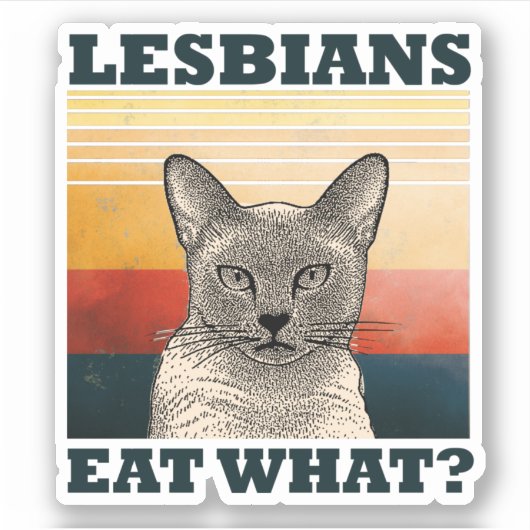 Lesbiennes eten wat? sticker (Voorkant)