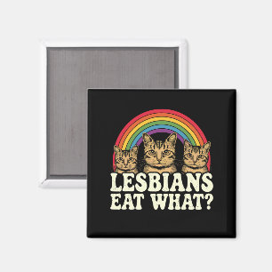 Lesbiennes eten wat Vintage LGBT Pride Month Meme Magneet