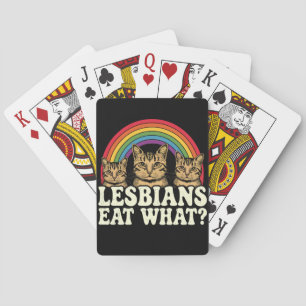 Lesbiennes Eten Wat Vintage LGBT Pride Month Meme Pokerkaarten