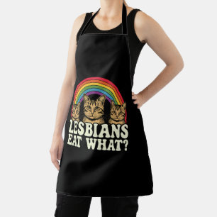 Lesbiennes eten wat Vintage LGBT Pride Month Meme Schort