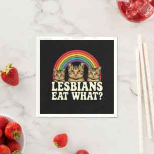 Lesbiennes eten wat Vintage LGBT Pride Month Meme Servet